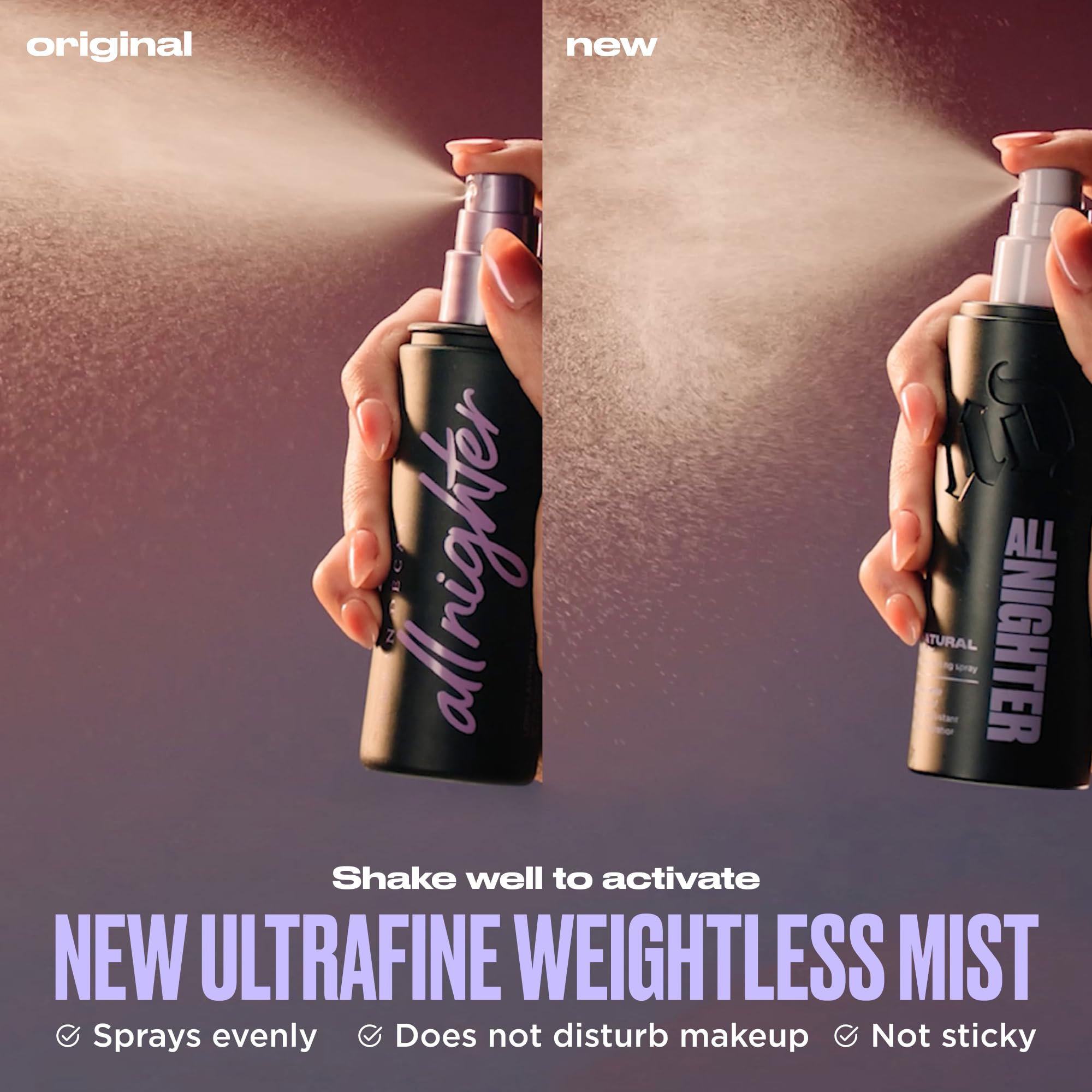 Urban Decay All Nighter ultra-fine mist close-up for even coverage