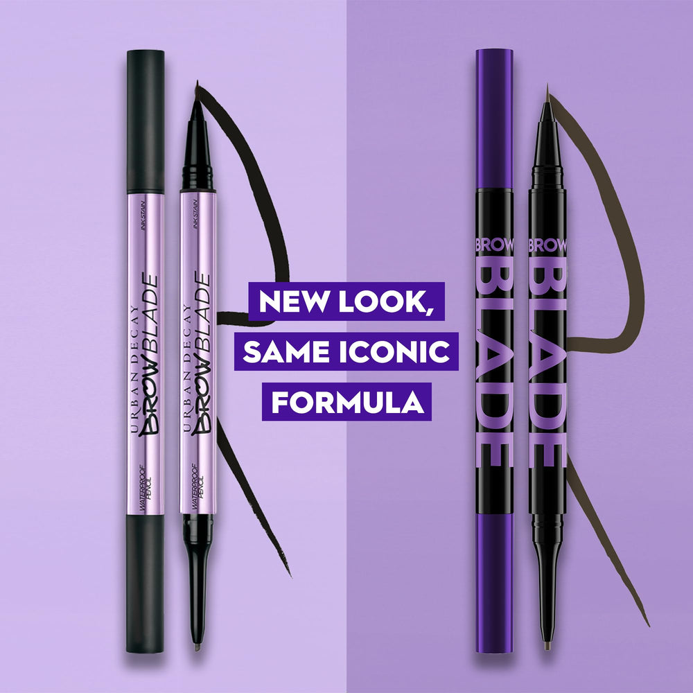 Urban Decay Brow Blade Brunette Betty swatch on skin for warm brow match