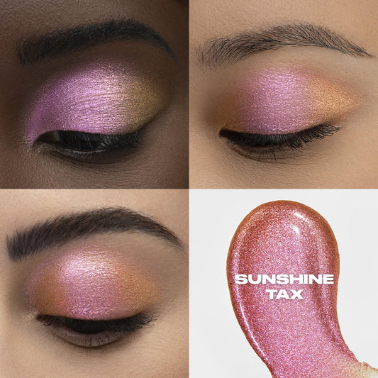 URBAN DECAY Sunshine Tax duo chrome delivers pink-gold shimmer with versatile glow.