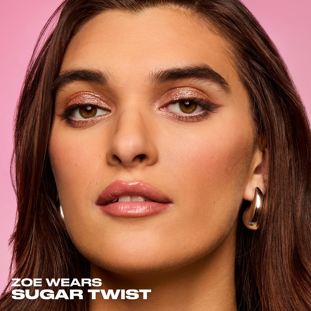URBAN DECAY Pink-gold shimmer pairs with other shadows for layered effects.