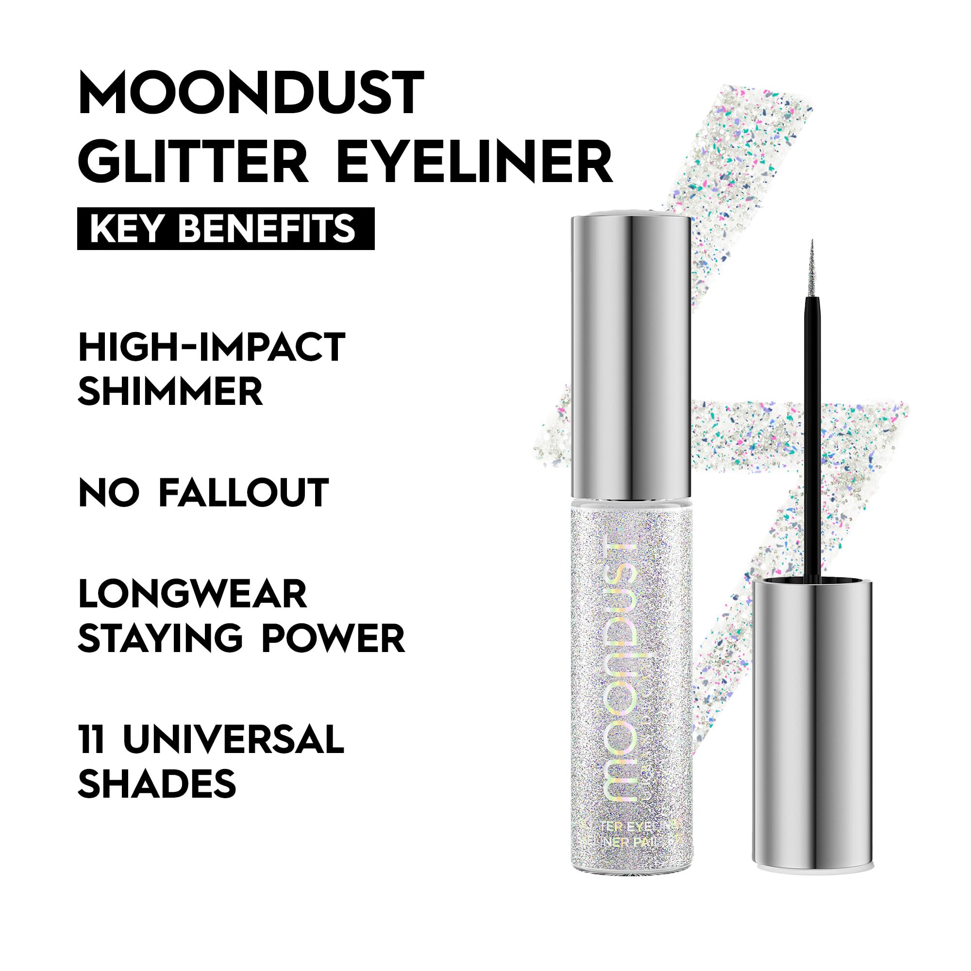 Urban Decay Moondust liner Pyro precision brush demonstrates precise line control.
