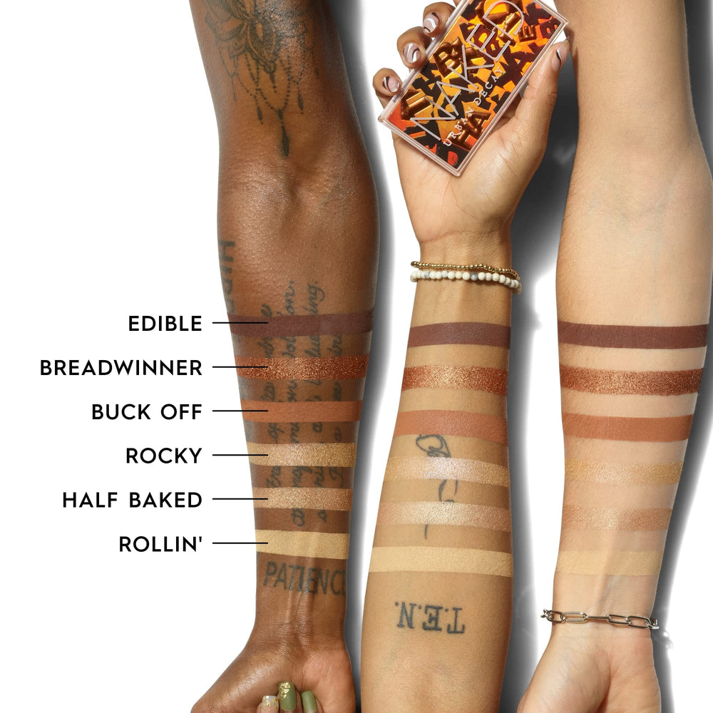 Urban Decay Naked Mini Half Baked close-up highlights shimmer and metallic finish