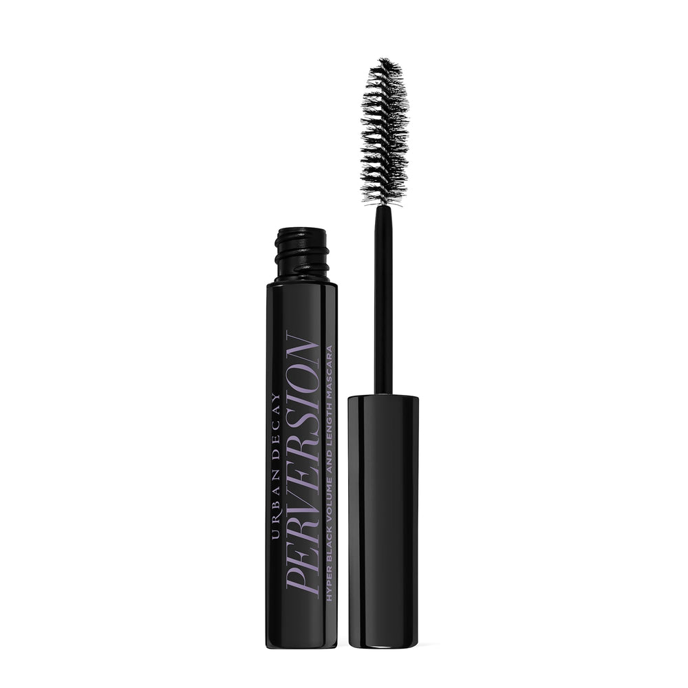 Urban Decay Perversion Mascara travel-size wand highlighting precise application for dramatic lashes