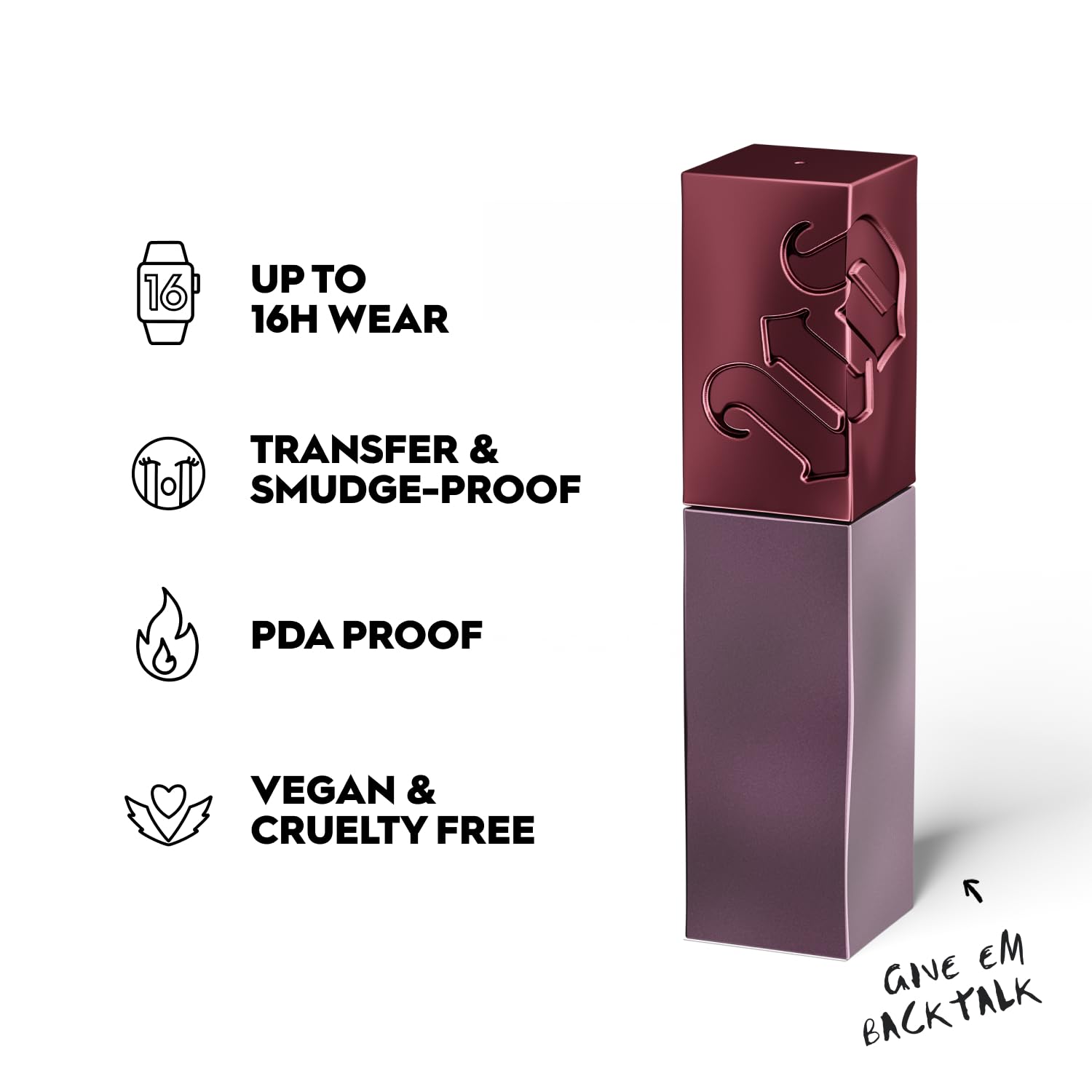 Urban Decay Vice Lip Bond application swatch reveals rich one-swipe color.