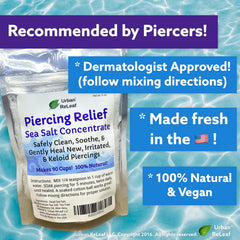 Urban ReLeaf Aloe Vera and Vitamin E moisturize and nourish pierced skin.