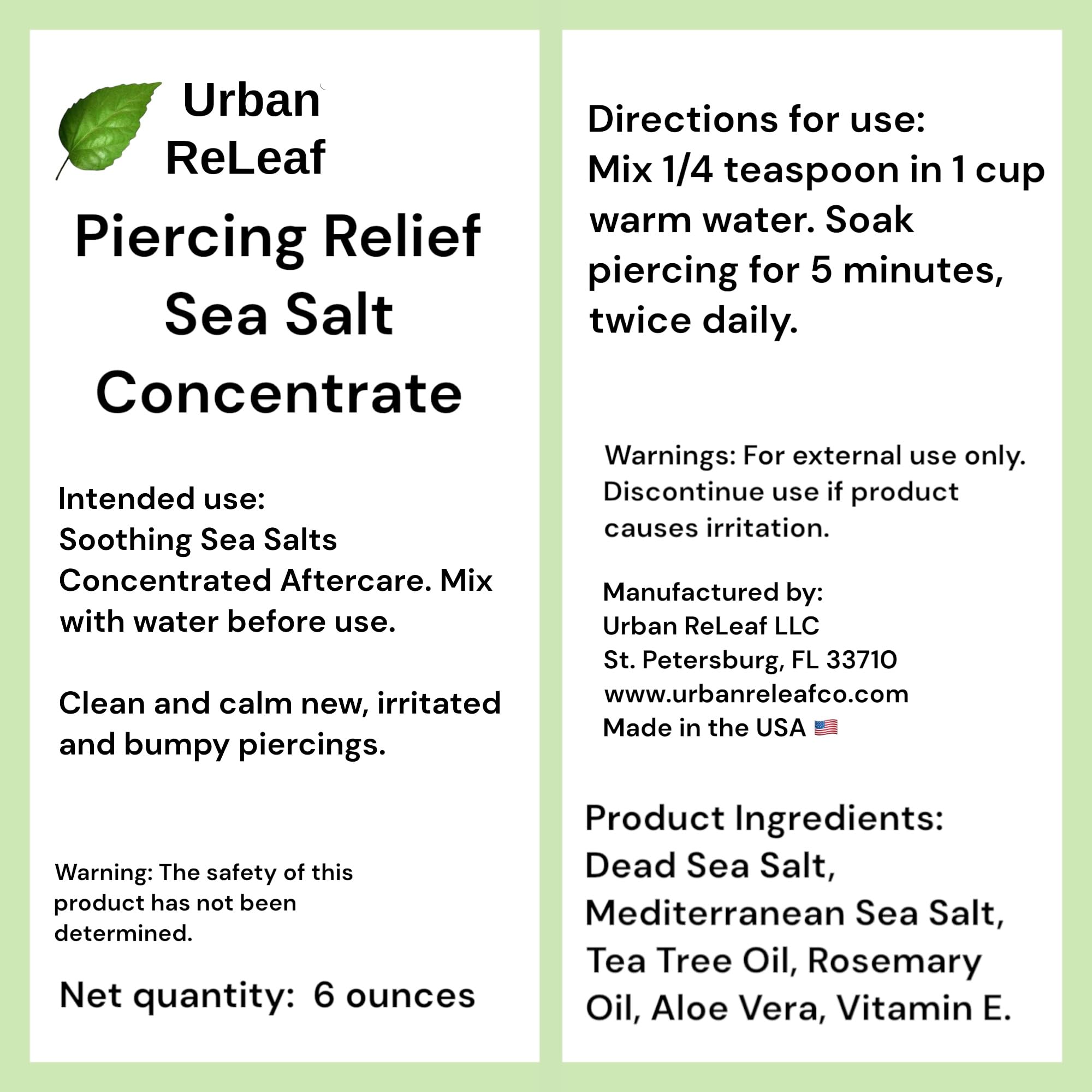 Urban ReLeaf clear mixing guide shows the 1/4 teaspoon per cup ratio.