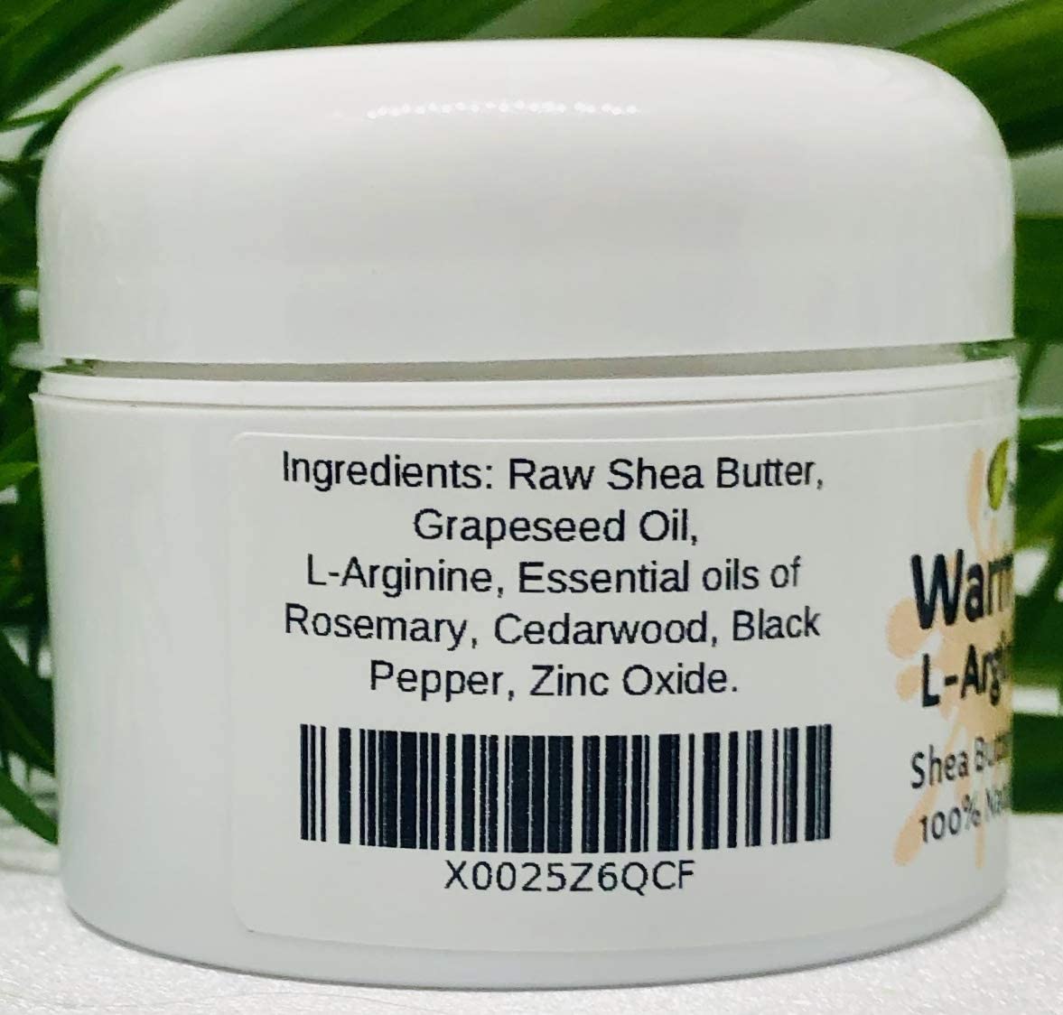 Urban ReLeaf Warm Relief ingredients panel highlights L-Arginine and zinc oxide.