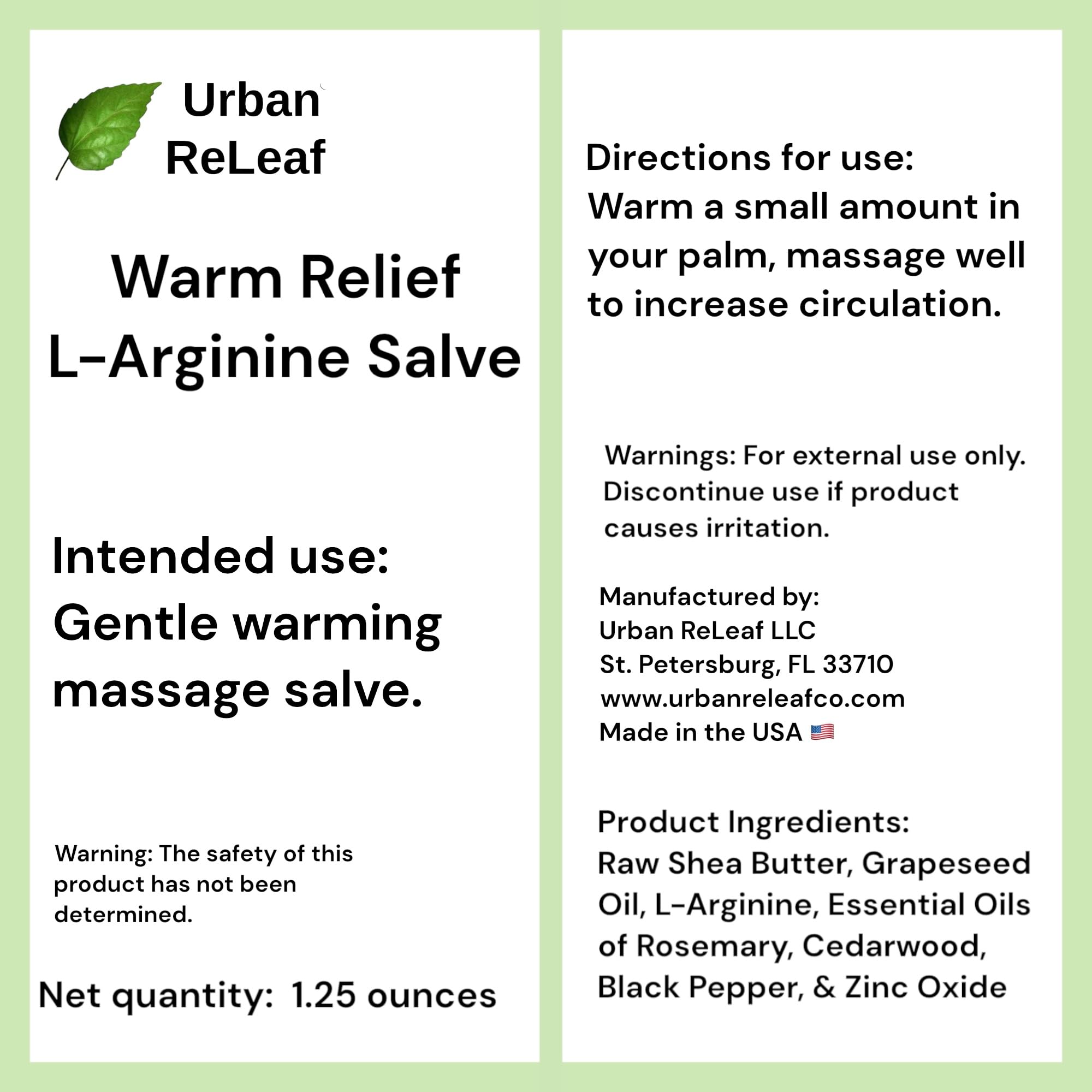 Urban ReLeaf Warm Relief Salve made in the USA supports quality craftsmanship