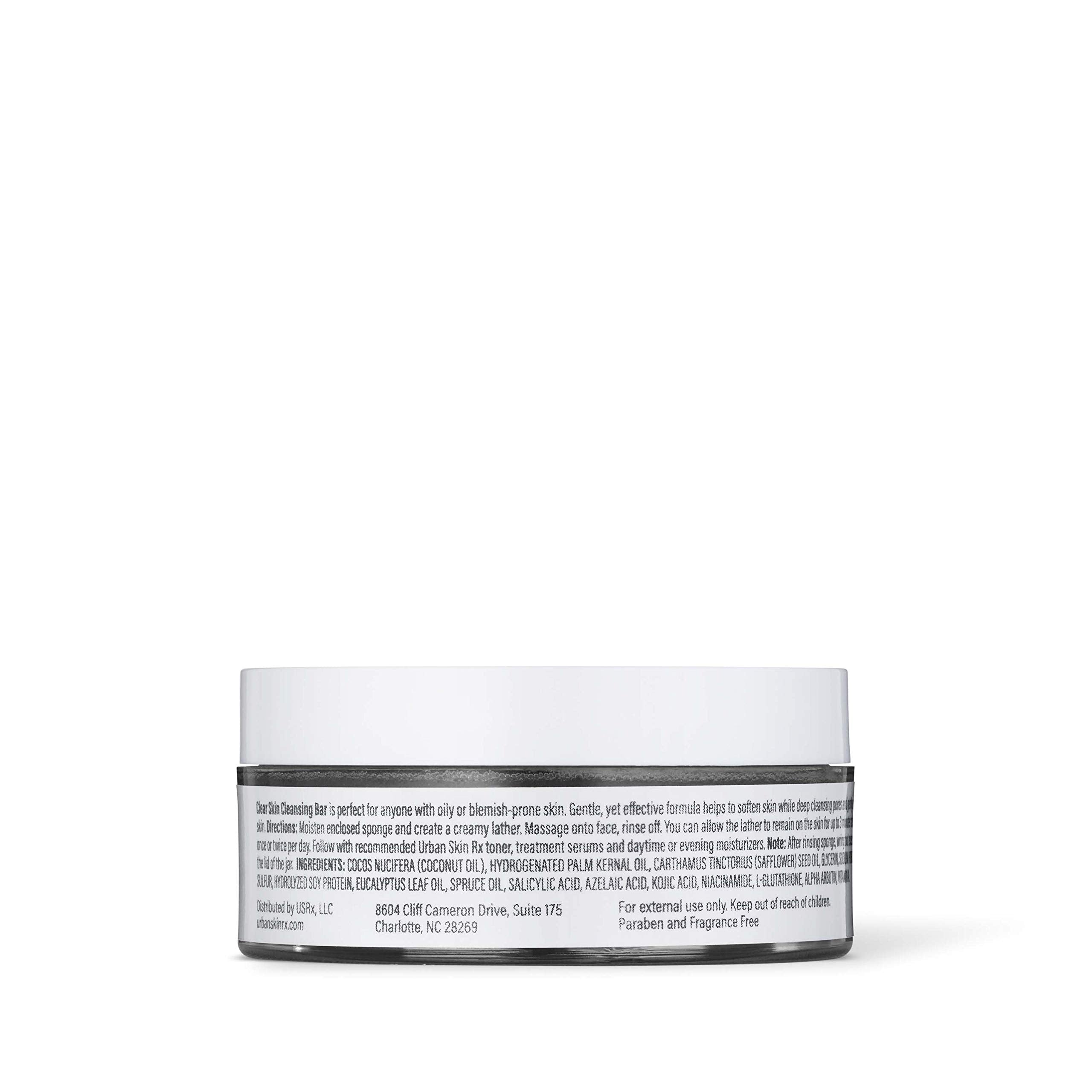 Urban Skin Rx Clear Skin 3-in-1 bar rinse after use to refresh pores.