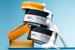 Urban Skin Rx Clear Skin 3-in-1 bar with enclosed sponge for easy lathering.