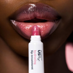 Urban Skin Rx lip treatment application moment highlighting smooth non-sticky finish
