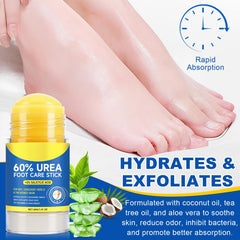 Urea 60% Cream Stick twist-application demonstrates mess-free, precise use on dry hands