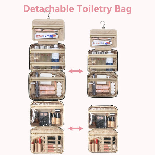 Urophylla toiletry bag hanging in bathroom saving counter space