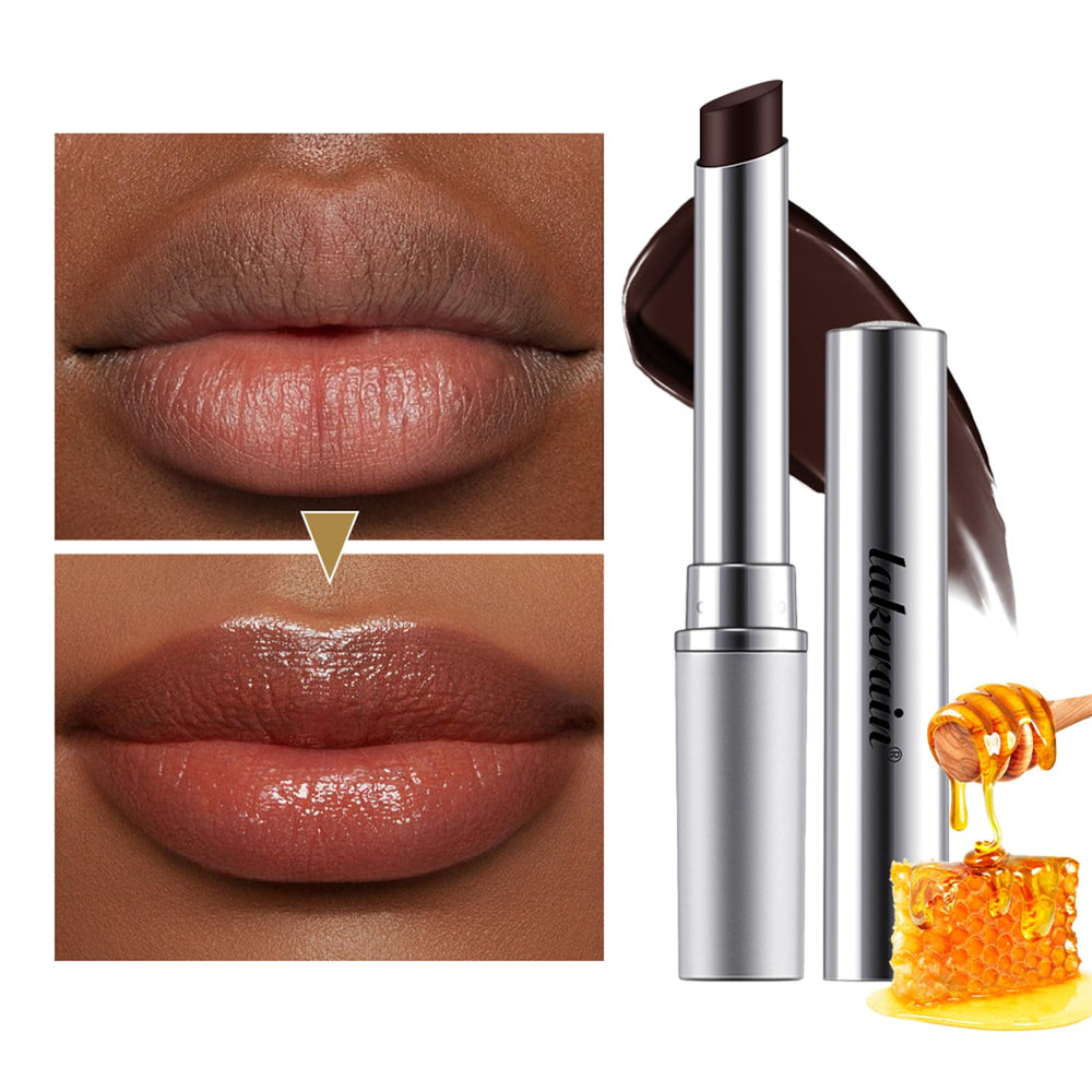 URQT lip balm swatch on lips showing sheer tint