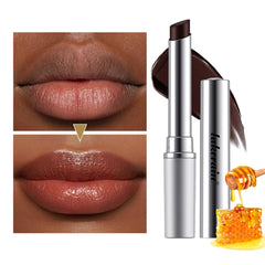 URQT lip balm swatch on lips showing sheer tint