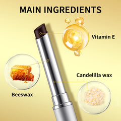 URQT Honey Lip Balm worn on lips demonstrates comfortable weightless wear.