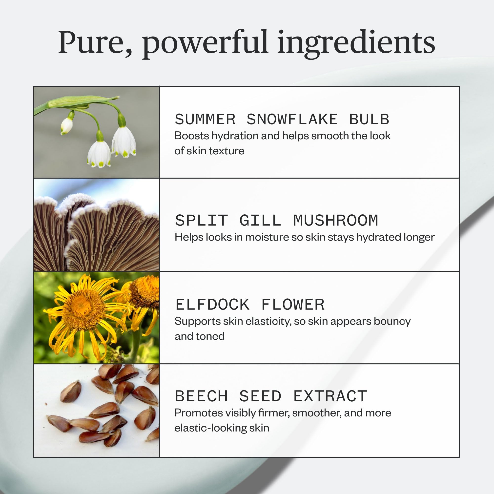 Ursa Major Vital Spring mask texture swatch suggesting smoother skin appearance