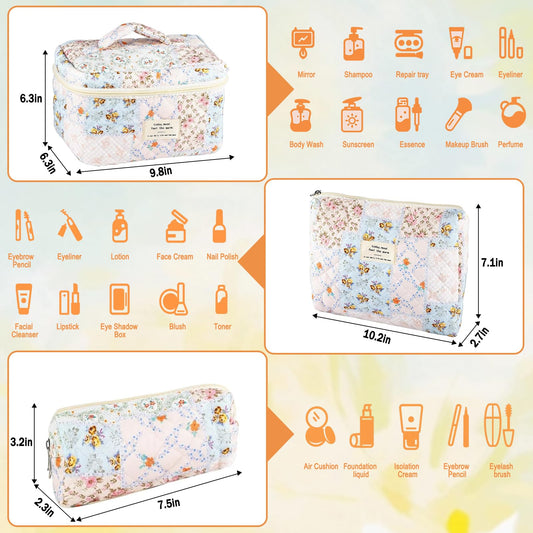 URSKYTOUS small quilted makeup bag ideal for brushes and minis.