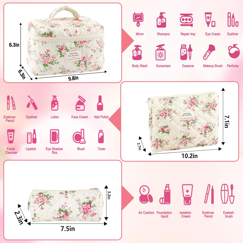 URSKYTOUS small makeup bag with zipper, ideal for brushes and daily touch-ups.