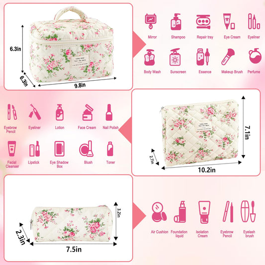 URSKYTOUS small makeup bag with zipper, ideal for brushes and daily touch-ups.