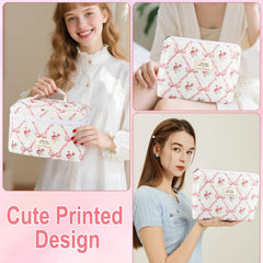 URSKYTOUS gift-ready quilted makeup bag ideal for travel