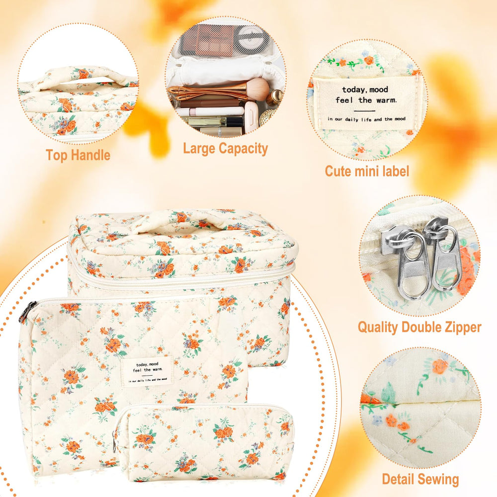 URSKYTOUS quilted makeup bag small coquette style for brushes and daily essentials.
