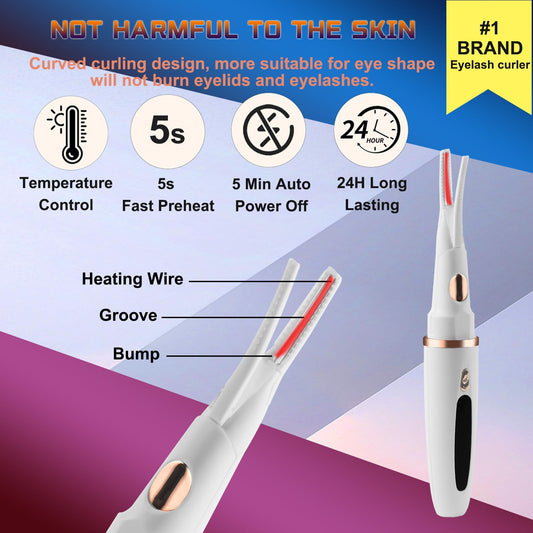 URSOBTF eyelash curler LED display shows precise heat level.