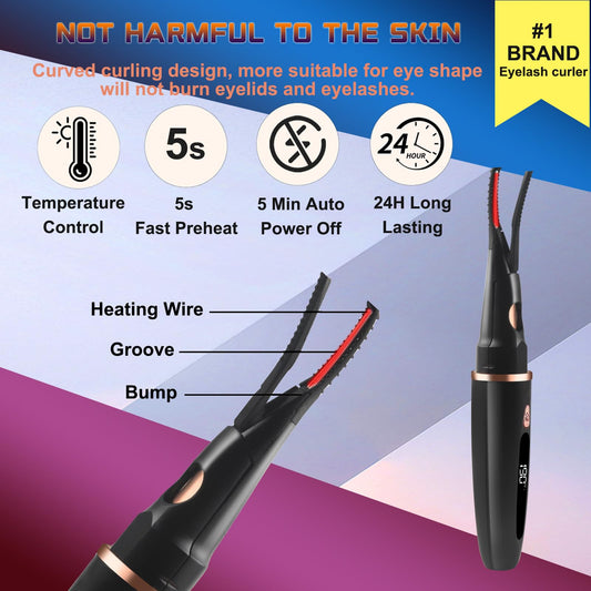 URSOBTF two-in-one heated curler with LED display enables precise heat control