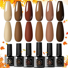 UR SUGAR Brown Gel Nail Polish Set in gift box for easy holiday gifting.