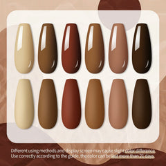 UR SUGAR caramel brown gel nail polish bottle showcases warm tones.