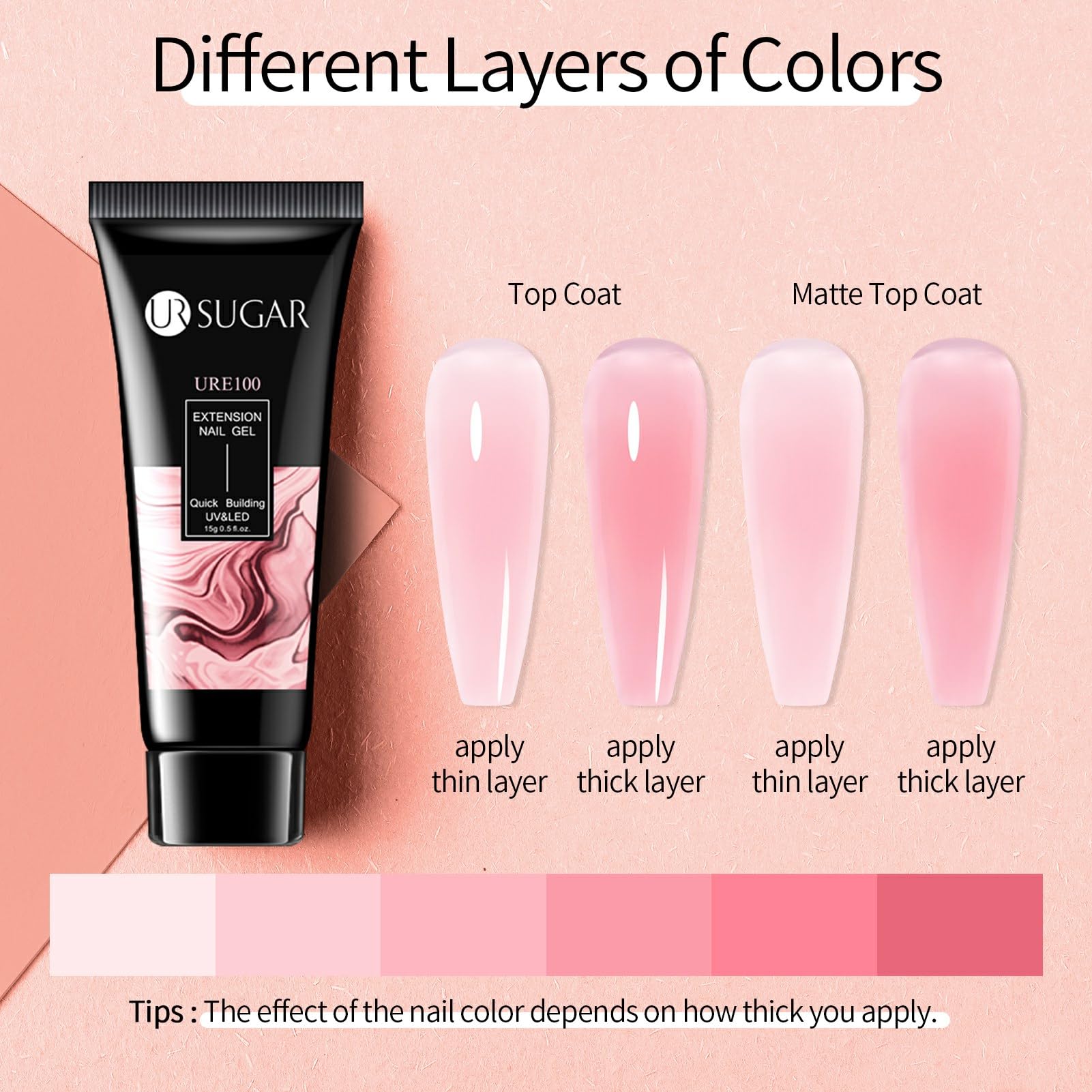 UR SUGAR quick-build gels take about 3 minutes to shape nails.