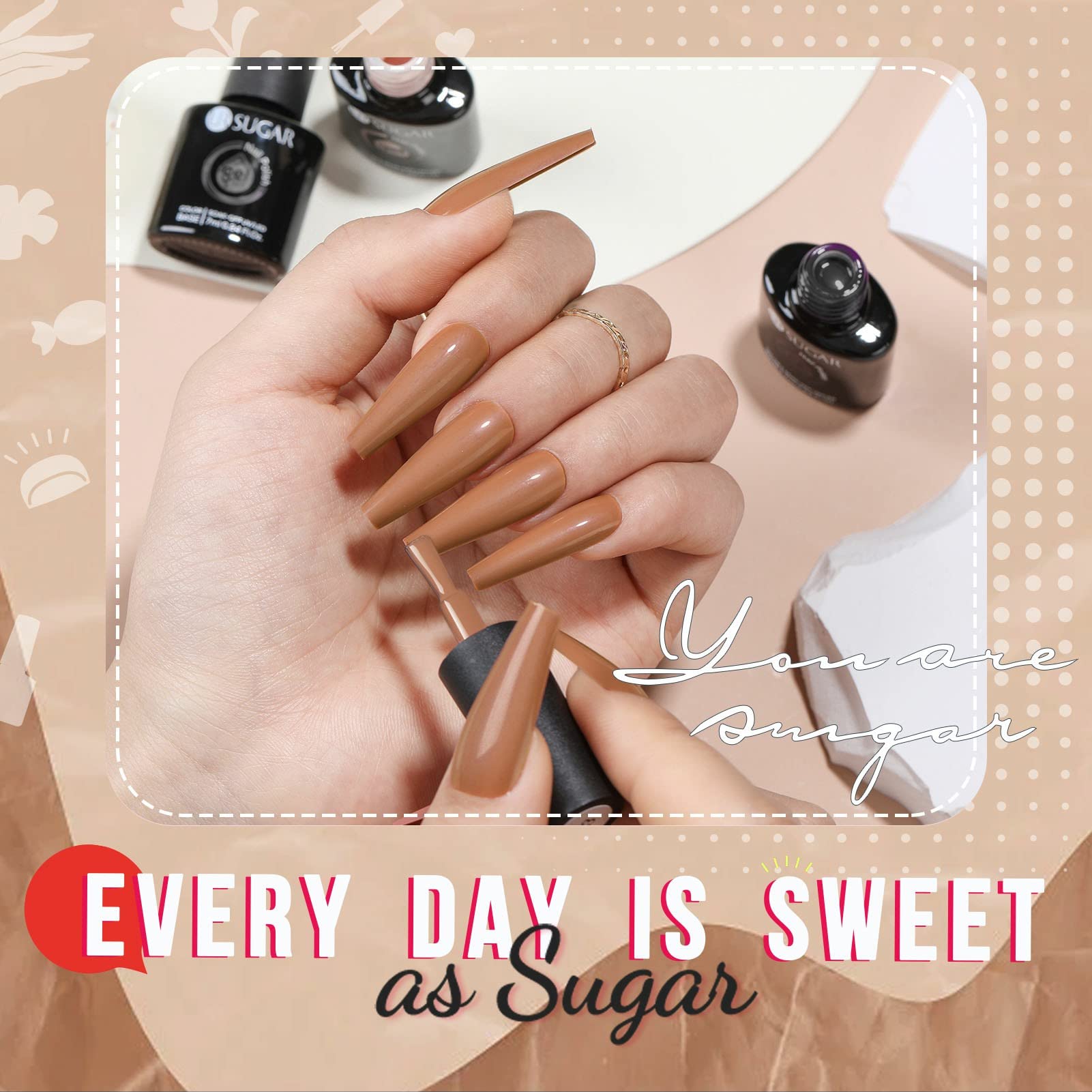 UR SUGAR six-color gel nail polish lineup highlights versatile fall shades.