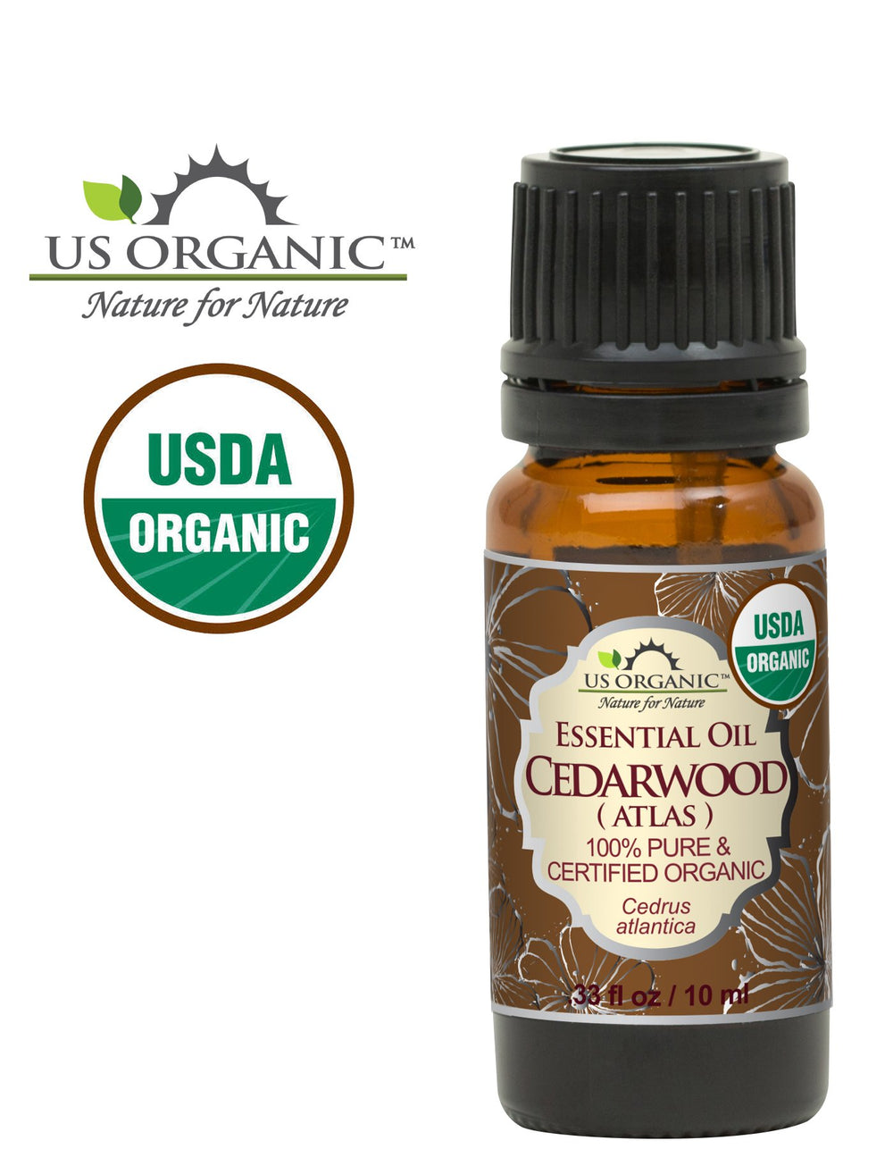 Diffuser ready US Organic Cedarwood Oil with woodsy scent for calming spaces.