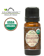 Diffuser ready US Organic Cedarwood Oil with woodsy scent for calming spaces.