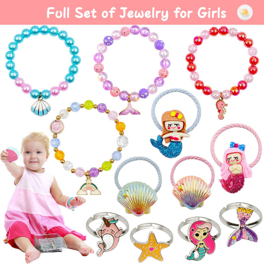 Usand Mermaid Bath Bombs inside reveal jewelry toys during bath time