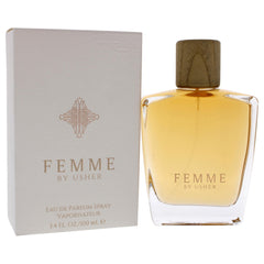 Usher Femme EDP cap detail emphasizes refined luxury for a sophisticated look.