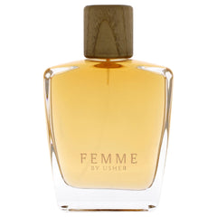 Usher Femme EDP packaging box highlights premium presentation for gifting.