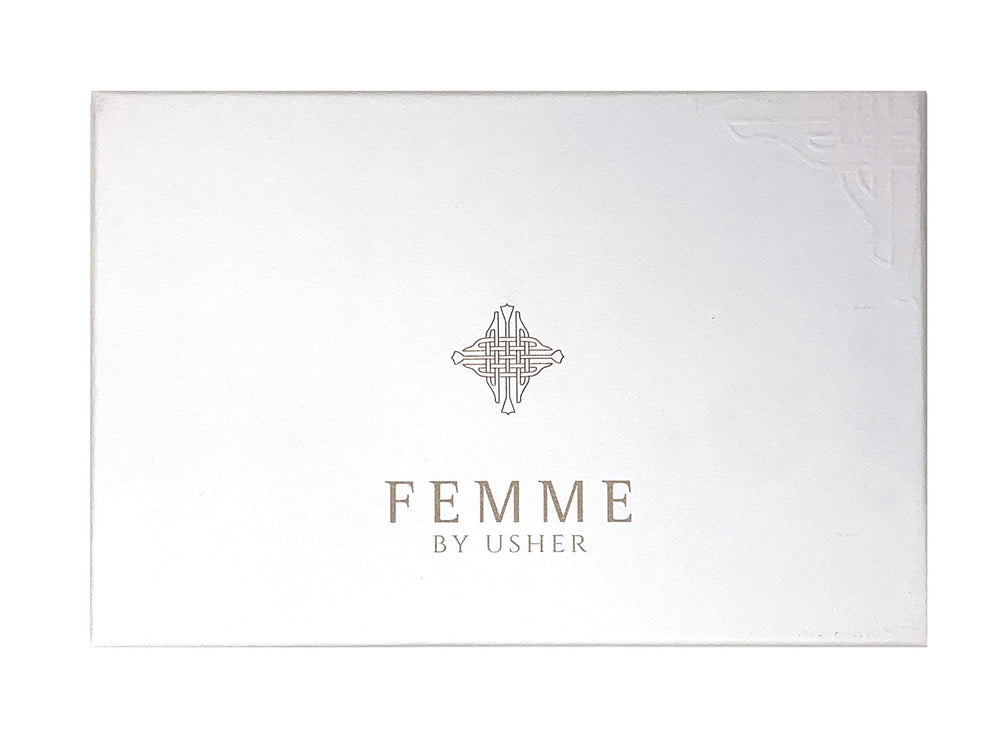 Usher Femme Gift Set lotion bottle showcasing moisturizing formula and subtle scent.