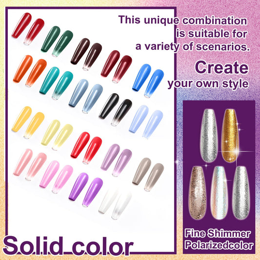 U-Shinein glitter gel colors create Silver and Gold aura ombre effects.