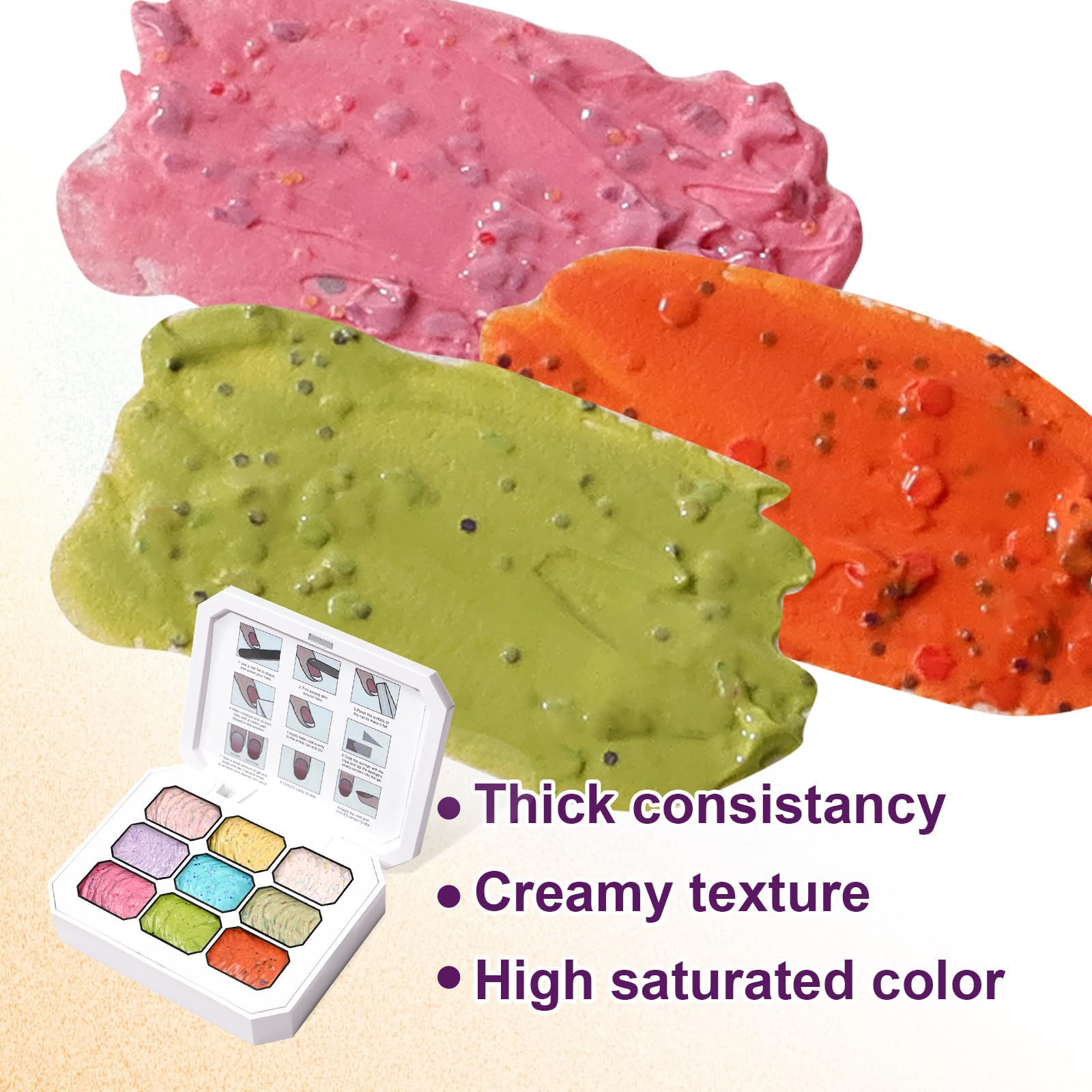 U-Shinein dotted decorations and aura nails bring textured accents to DIY manicure.