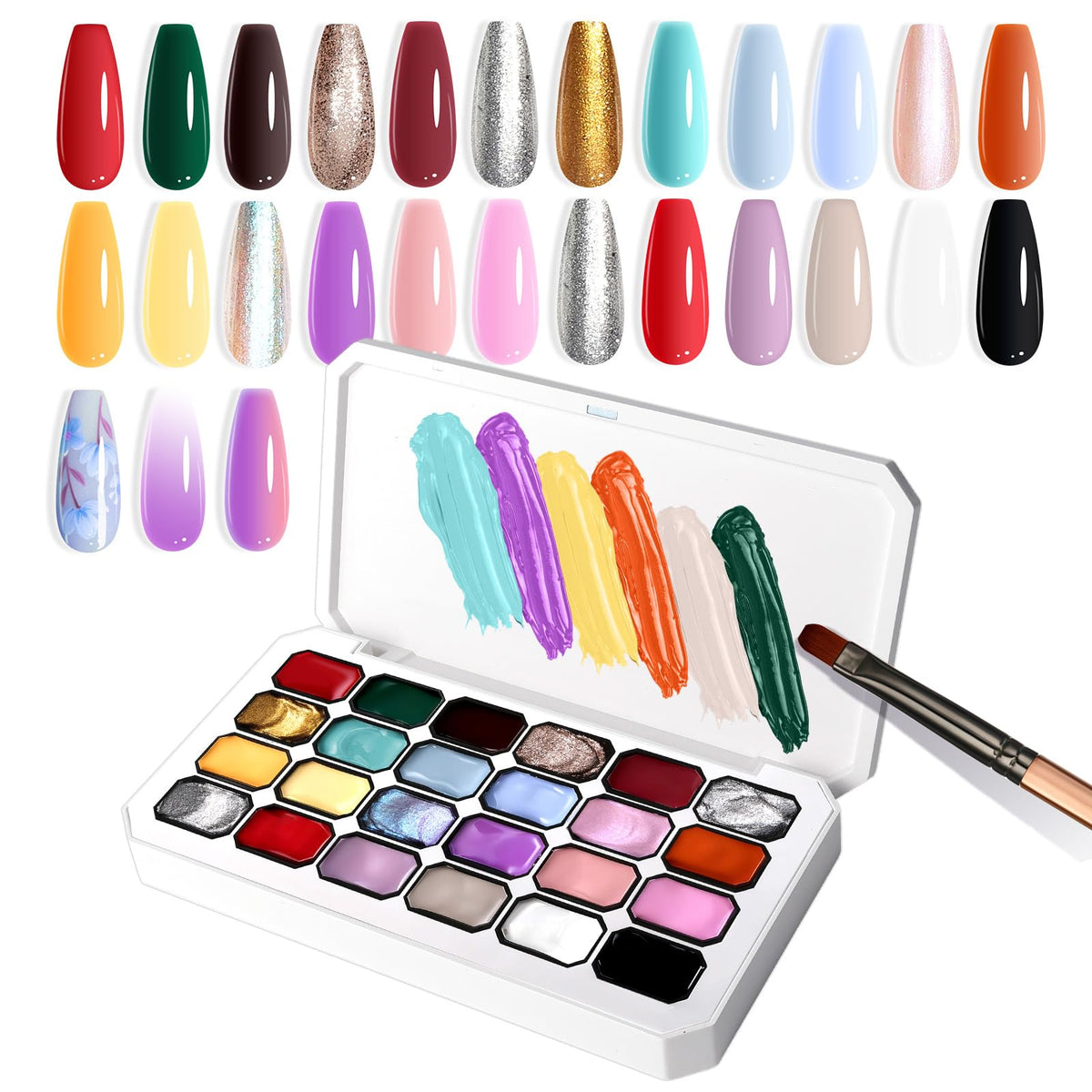 U-Shinein gradient painting gel ombre palette enables seamless color blending.