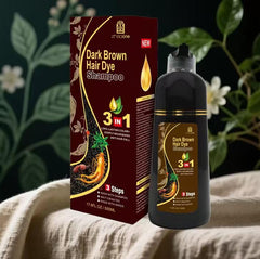 USMATEK Brown Hair Dye Shampoo packaging and bottle design