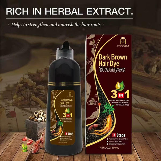USMATEK Brown Hair Dye Shampoo pour demonstrates easy application