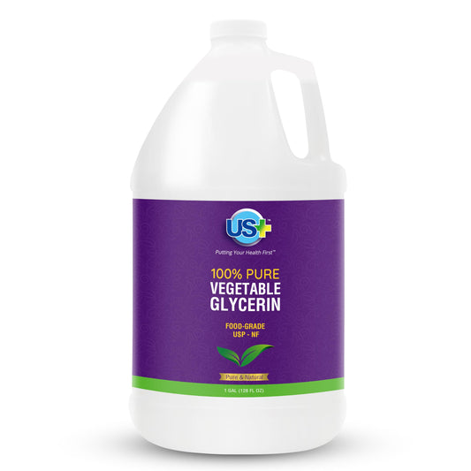 US+ vegetable glycerin bottle front showing pure base for daily moisture