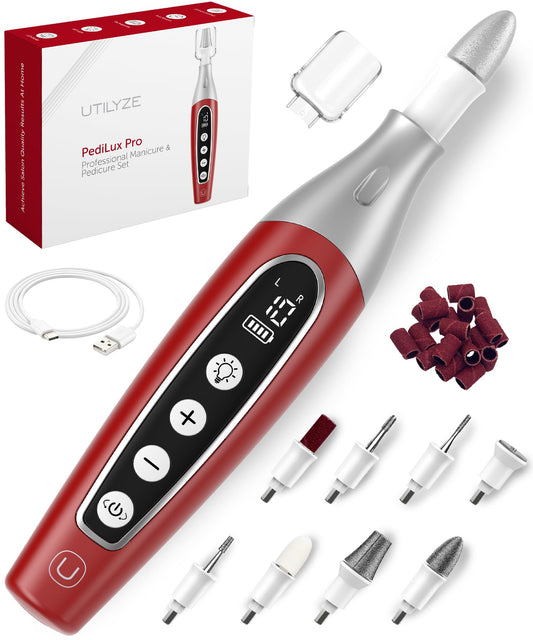 UTILYZE PediLux Pro cordless drill with LED display for precise at-home nail care