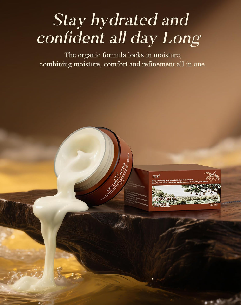 UTK King Body Butter is easy to apply on arms and legs.