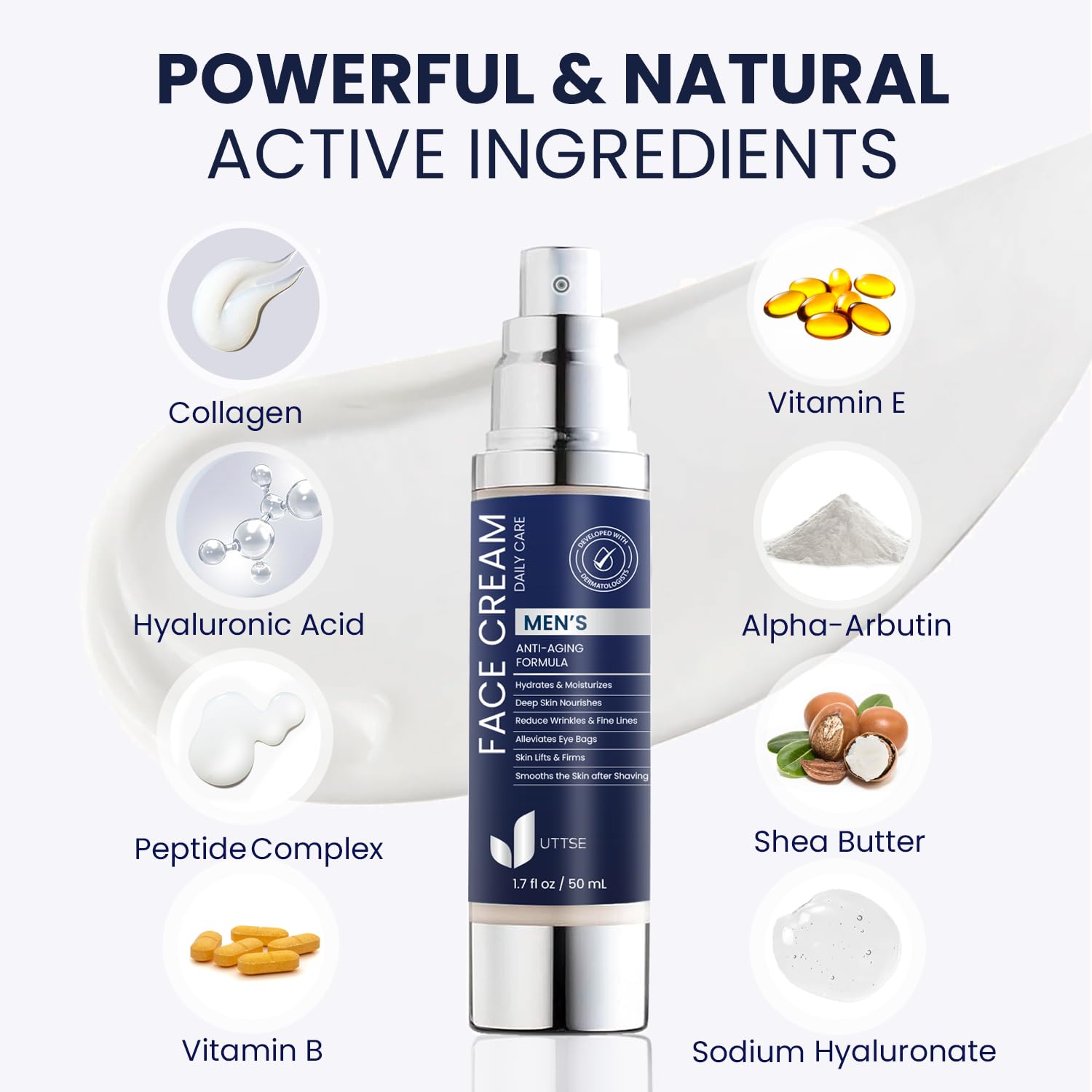 Hyaluronic acid in Uttse cream providing deep hydration