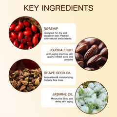 UWPU Organic Rosehip Oil night routine provides nourishing overnight hydration.