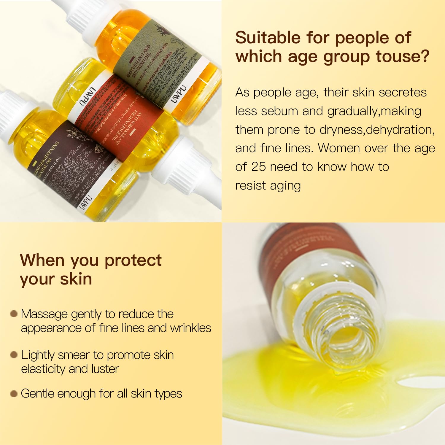 UWPU Organic Rosehip Oil leaves skin soft and hydrated after use.
