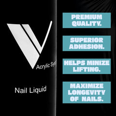 V Beauty Pure acrylic adhesion test demonstrates strong bond with natural nails